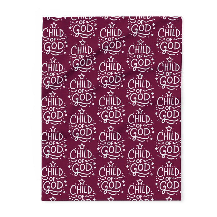 Child of God Chalkboard Kids Fleece Blanket, folded view showing repeating chalkboard design