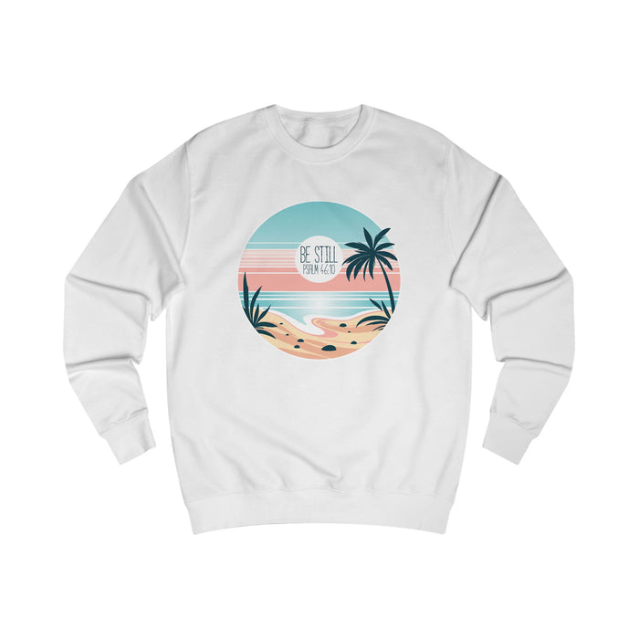 Be Still Sweatshirt, front view, white