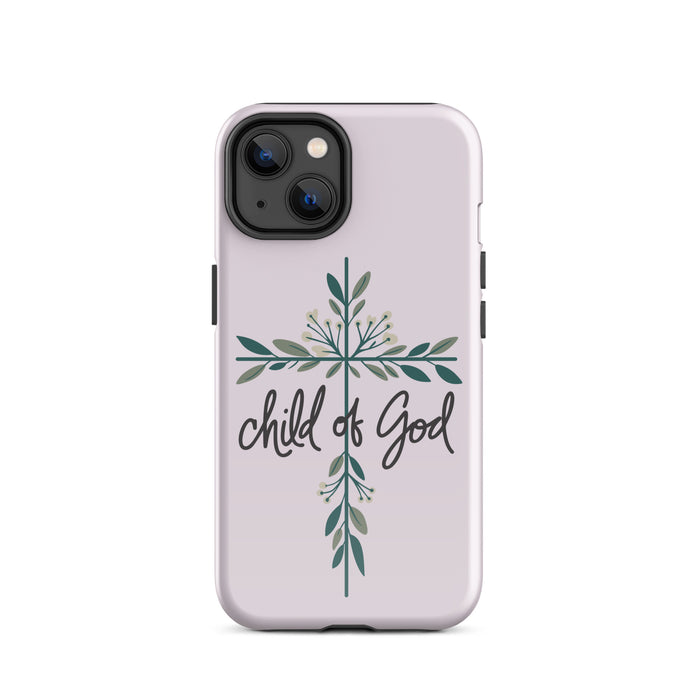 Child of God Floral Cross Phone Case glossy-iphone-14-front