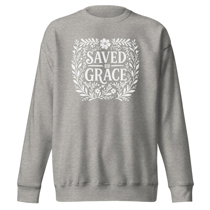 Saved by Grace Chalk Slim Fit Sweatshirt in carbon grey, front view